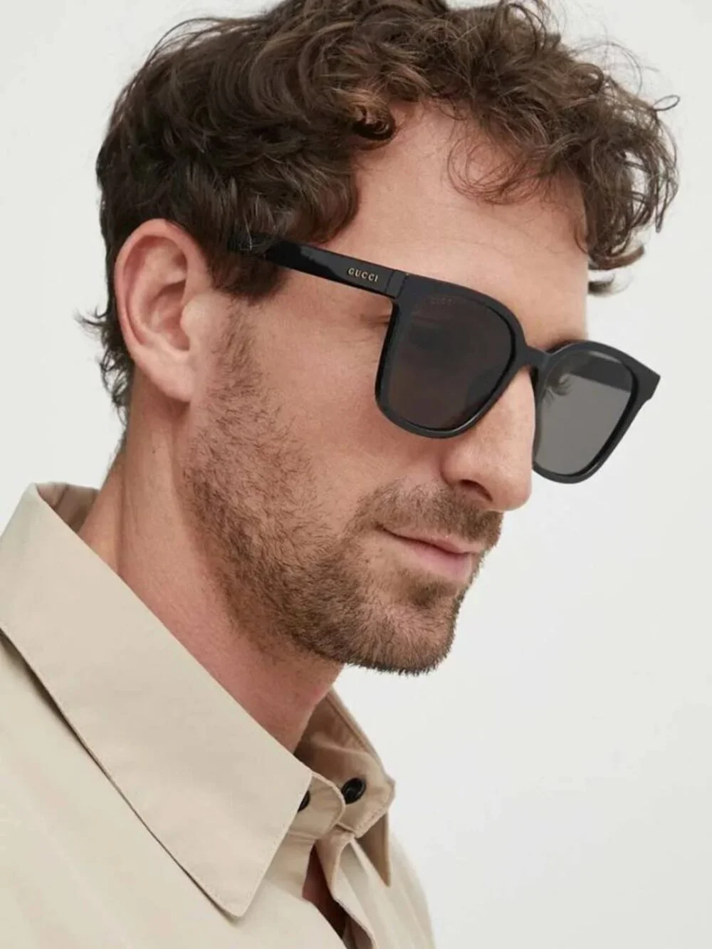Gucci GG1346SK 002 Square Sunglasses - Black / Brown Polarized